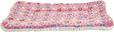 Soft pet blanket for cats &amp; small dogs, Reversible fleece dog blanket with Cute star patterns, Sherpa fleece blanket, and Durable polyester fiber, Warm winter pet bed mat, 50 cm (Pink)