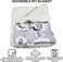 Soft pet blanket for small to medium breeds, Reversible fleece dog blanket with Cartoon print design, Sherpa fleece blanket, and Durable polyester fiber, Warm winter pet bed mat, 58 cm (Grey)