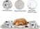 Soft pet blanket for small to medium breeds, Reversible fleece dog blanket with Cartoon print design, Sherpa fleece blanket, and Durable polyester fiber, Warm winter pet bed mat, 58 cm (Grey)