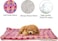 Soft pet blanket for small to medium breeds, Reversible fleece dog blanket with Cute star pattern, Sherpa fleece blanket, and Durable polyester fiber, Warm winter pet bed mat, 58 cm (Pink)