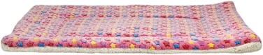 Large dog blanket with Cute star pattern, Sherpa fleece blanket, and Durable polyester fiber, Comfortable dog bed for medium to large breeds, Warm winter pet bed mat, 100 cm (Pink)