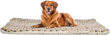 Large dog blanket with Cute star pattern, Sherpa fleece blanket, and Durable polyester fiber, Comfortable dog bed for medium to large breeds, Warm winter pet bed mat, 100 cm (Yellow)