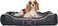 Dog bed with Water -resistant material, Removable cushion, Raised edge, and Non-slip bottom, Durable Nylon &amp; Polypropylene pet bed for small to medium breeds, All-season use, 95 cm (Black)