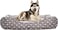 Cozy dog bed for medium to large breeds, Calming rectangle sleeping bed with Soft plush fabric, Removable cushion, and Non-slip bottom, Machine washable, 90 cm (Grey)
