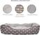 Cozy dog bed for small to medium breeds, Calming rectangle sleeping bed with Soft plush fabric, Removable cushion, and Non-slip bottom, Machine washable, 90 cm (Grey)