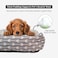Cozy dog bed for small to medium breeds, Calming rectangle sleeping bed with Soft plush fabric, Removable cushion, and Non-slip bottom, Machine washable, 90 cm (Grey)