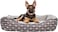 Cozy dog bed for small to medium breeds, Calming rectangle sleeping bed with Soft plush fabric, Removable cushion, and Non-slip bottom, Machine washable, 90 cm (Grey)
