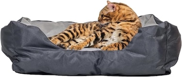 All-season Pet bed with Moisture-resistant, Soft &amp; Breathable polyester fiber, and Anti-slip bottom, Durable nest for cats and small dogs, Soft design for deep sleep, Easy to clean, 50 cm (Grey)
