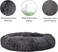 Fluffy faux fur donut dog bed with Plush Artificial long fur, Soft cotton, and Non-skid bottom, Anxiety-resistant donut pet bed for medium to large breeds, Soft pet bedding, 85 cm (Grey)