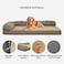 Memory foam dog bed for medium to large dogs, Orthopedic pet bed with Supportive bolster sides, Removable washable cover, and Non-skid bottom, Ideal for all seasons, 80 cm (Khaki)