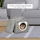 Cat house bed with Detachable design, Removable cushion, Durable zipper, and Anti-slip bottom, House-shaped cat shelter for Indoor cats &amp; kittens, Easy to assemble, 42 cm (Grey)