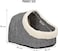 Enclosed cat bed for Indoor cats &amp; kittens, Comfortable warm pet bed with Reversible washable soft lamb wool cushion, Polyester material, and Non-skid bottom, Easy to clean, 35 cm (Grey)