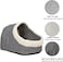 Enclosed cat bed for Indoor cats &amp; kittens, Comfortable warm pet bed with Reversible washable soft lamb wool cushion, Polyester material, and Non-skid bottom, Easy to clean, 35 cm (Grey)