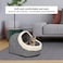 Enclosed cat bed for Indoor cats &amp; kittens, Comfortable warm pet bed with Reversible washable soft lamb wool cushion, Polyester material, and Non-skid bottom, Easy to clean, 35 cm (Grey)
