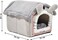 All-season house-shaped pet bed with Removable cushion, Soft PP material, and Non-skid bottom, Comfortable pet shelter for indoor cats &amp; small dogs, Cozy hideaway, 34 cm (Grey)