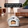 All-season house-shaped pet bed with Removable cushion, Soft PP material, and Non-skid bottom, Comfortable pet shelter for indoor cats &amp; small dogs, Cozy hideaway, 34 cm (Grey)