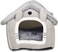 All-season house-shaped pet bed with Removable cushion, Soft PP material, and Non-skid bottom, Comfortable pet shelter for medium to large cats, Cozy hideaway 54 cm (Grey)