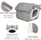 All-season house-shaped pet bed with Removable cushion, Soft PP material, and Non-skid bottom, Comfortable pet shelter for medium-sized cats, Cozy hideaway 48 cm (Grey)