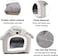 All-season house-shaped pet bed with Removable cushion, Soft PP material, and Non-skid bottom, Comfortable pet shelter for medium-sized cats, Cozy hideaway 48 cm (Grey)