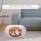Semi-enclosed Donut cat bed with Durable PP plastic, Removable cushion, and Non-slip bottom, Foldable &amp; Detachable pet shelter for Indoor/Outdoor use, Easy to assemble, 50 cm (Pink)