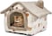 House-shape cat bed with Removable cushion, Foldable design, Soft PP material, and Non-skid bottom, Soft polyester pet house for cats and small dogs, Ideal for indoor/outdoor use, 45 cm (Brown)