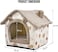 House-shape cat bed with Removable cushion, Foldable design, Soft PP material, and Non-skid bottom, Soft polyester pet house for Medium to large cats, Ideal for indoor/outdoor use, 50 cm (Brown)