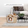 Cozy winter pet bed house with Removable cushion, Foldable design, Soft PP material, and Non-skid bottom, All-season house-shaped cat bed for medium to large cats, 60 cm (Brown)