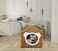 Cat house bed with Detachable design, Removable cushion, Durable zipper, and Anti-slip bottom, House-shaped cat shelter for Indoor cats &amp; kittens, Easy to assemble, 42 cm (Brown)