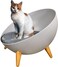 Cozy cat cave bed for cats &amp; kittens, All-season cat sofa nest with Removable cushion, Durable ABS plastic material, and Four-legged design, Ideal for indoor/outdoor use, 40 cm (Grey)