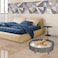 Handwoven rattan pet calming bed with Soft plush cushions, Sturdy metal frame, and Non-slip bottom, Round rattan basket cat bed for Indoor cats &amp; kittens, Ideal for indoor/outdoor use, 63cm (Black)