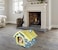 Cozy pet bed house for small to medium cats, House-shape cat bed with Removable cushion, Foldable design, Soft PP materials, and Anti-slip bottom, Easy to clean, 50 cm (Yellow &amp; Green)
