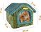 Cozy pet bed house for small to medium cats, House-shape cat bed with Removable cushion, Foldable design, Soft PP materials, and Anti-slip bottom, Easy to clean, 50 cm (Green)