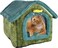 Cozy pet bed house for small to medium cats, House-shape cat bed with Removable cushion, Foldable design, Soft PP materials, and Anti-slip bottom, Easy to clean, 50 cm (Green)