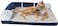 Memory foam dog bed for medium to large dogs, Orthopedic pet bed with Supportive bolster sides, Removable washable cover, and Non-skid bottom, Ideal for all seasons, 80 cm (Blue)