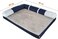 Memory foam dog bed for medium to large dogs, Orthopedic pet bed with Supportive bolster sides, Removable washable cover, and Non-skid bottom, Ideal for all seasons, 80 cm (Blue)