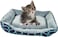 Dog bed for cats &amp; small dogs, Comfortable plush pet sofa bed with Raised edge for neck support, Handle design, and Non-slip design, Ideal for All seasons, Easy to clean, 48 cm (Blue)