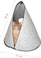 Triangle felt cat house bed with Removable washable fleece cushion and Detachable design, Interactive cat tent cone for Indoor cats &amp; kittens, Charming pet house, Easy to assemble, 58 cm (Grey)