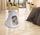 Triangle felt cat house bed with Removable washable fleece cushion and Detachable design, Interactive cat tent cone for Indoor cats &amp; kittens, Charming pet house, Easy to assemble, 58 cm (Grey)