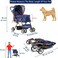 Foldable pet stroller for cats &amp; dogs, Lightweight dog stroller with Ventilation mesh, Ergonomic handlebar, Storage basket, and Universal wheels, Ideal for Vet visit and Shopping, 92 cm (Blue)