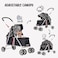 Foldable dog stroller with Breathable mesh, Ergonomic handle, Durable metal frame, and 3600 rotating casters, Lightweight portable pet stroller for small to medium pets, Easy to clean, 91cm (Black)