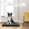Artificial grass dog potty training mat with Grid design and Slide-out tray, 3-layer leak-proof washable grass dog poop training mat for All breeds, Suitable for indoor/outdoor use, 64 cm (Green)
