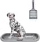 Dog toilet training with Barrier grid, Splash-proof design, Carrying handle, and Litter scoop, Large stainless steel dog toilet for All-sized breeds, Ideal for indoor/outdoor use, 65 cm (Grey)