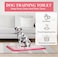 Dog training pads pet toilet for All-sized breeds, Durable plastic construction with Grid pattern, Detachable Pee Post, and Non-slip bottom, keeps paws dry &amp; floor clean, 65 cm (Pink)