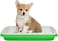 Dog potty training toilet, Plastic pee pad holder with Grid and Detachable design, Reusable dog potty trainer for small-sized dogs, Indoor/Outdoor use, Easy to clean, 33 cm (Green)