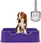 Dog potty tray with Removable stainless steel grid, Litter scoop, and Anti-slip bottom, Durable plastic dog potty tray for small to medium dogs, Ideal for indoor/outdoor use, 52 cm (Purple)