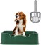 Dog potty tray with Removable stainless steel grid, Litter scoop, and Anti-slip bottom, Durable plastic dog potty tray for small to medium dogs, Ideal for indoor/outdoor use, 52 cm (Green)