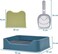 Dog toilet for small to medium breeds, Durable plastic dog potty trainer with Wall guard, Removable stainless steel grid, Litter scoop, and Anti-slip pads, Easy to clean, 52 cm (Blue)