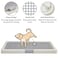 Puppy potty training toilet tray for Indoor/Outdoor use, Mess-free leak-proof pad holder with Removable plastic grid and Anti-slip base, Ideal for Small to Medium dogs, Easy to clean, 66 cm (Grey)