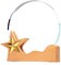 Round Crystal Trophy Award with Wood Base