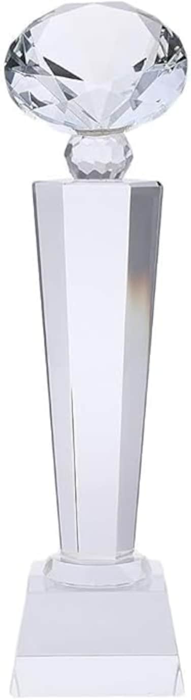 Diamond top crystal trophy award, Height about 28cm